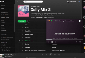 Musicxmath Spotifydeki çalan şarkının sözlerini gösterirken